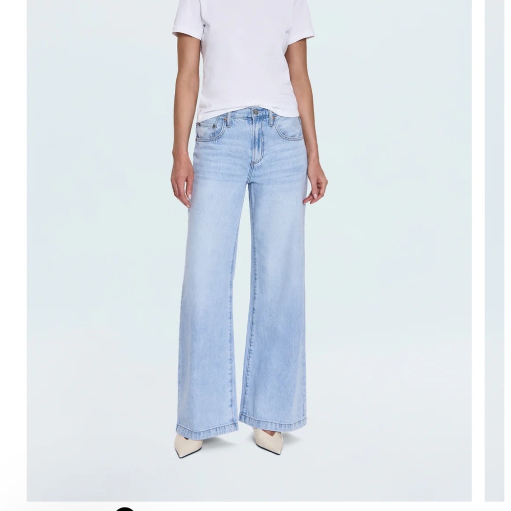 pistola Light Wash Wide Leg Flare Jeans